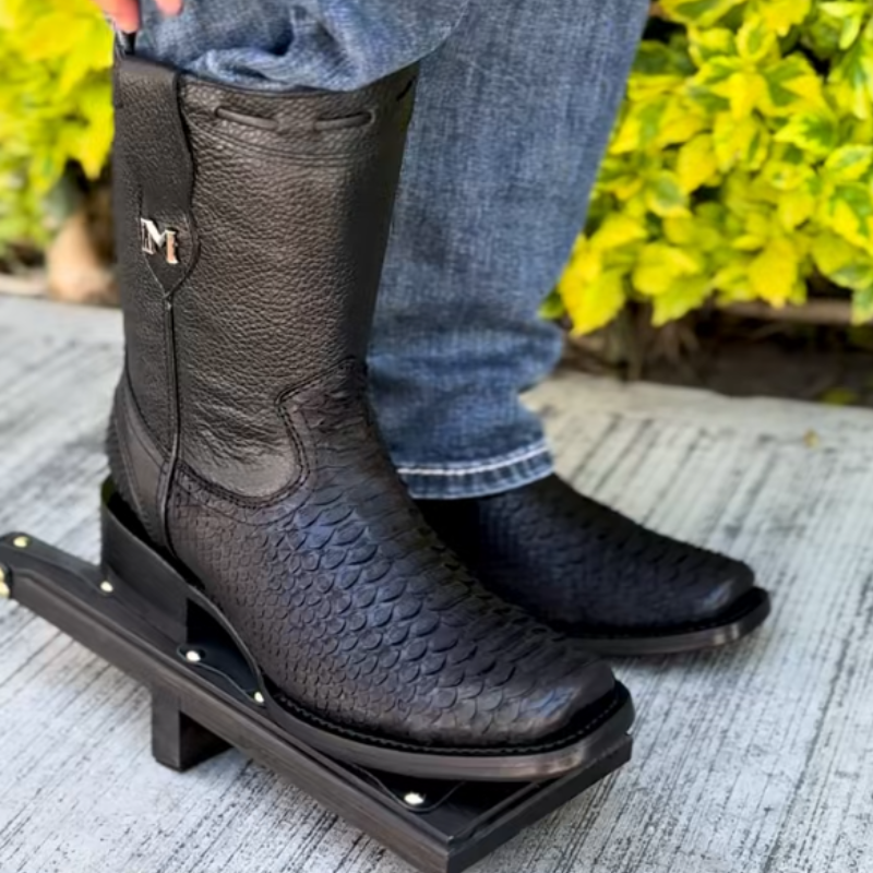 Zip Rider Cowboy Boots - Black