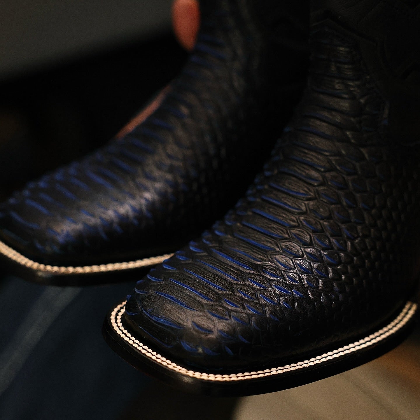 Royal Blue Python Boots