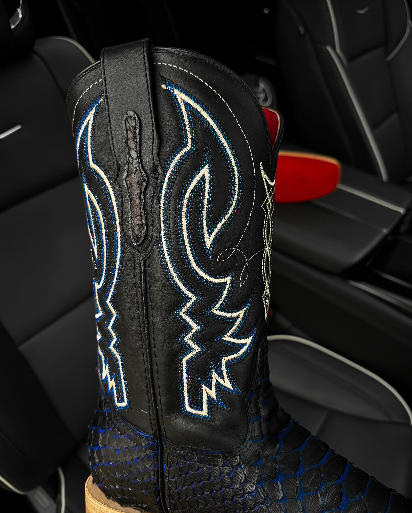 Cowboy Black/Blue Python Boots