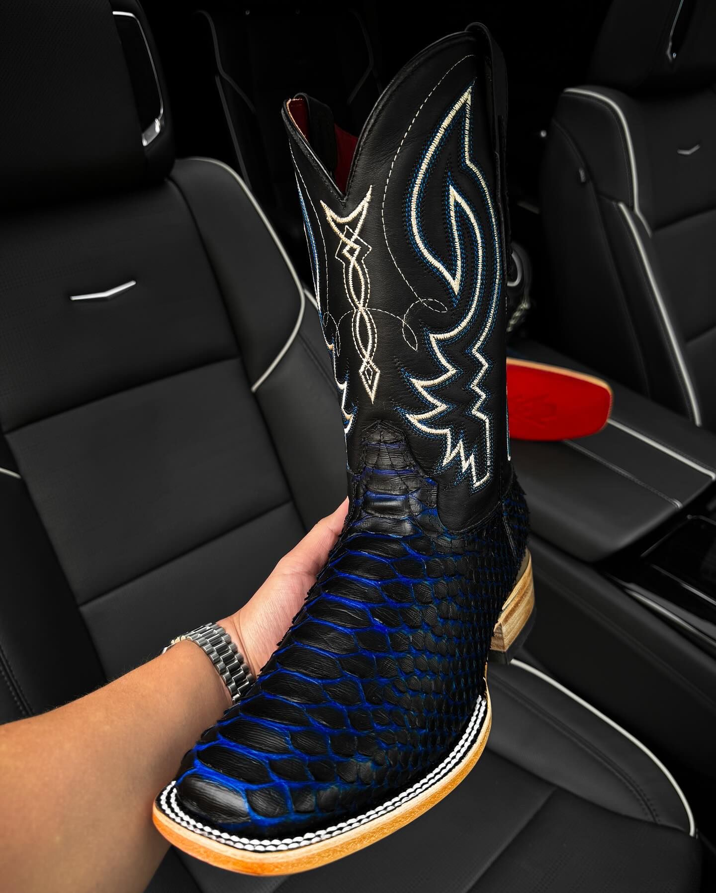 Cowboy Black/Blue Python Boots