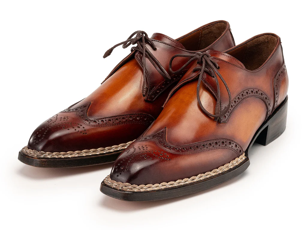 Welted Wingtip Derby Shoes Brown