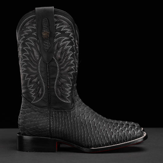 Black/Gray Pythons Cowboy Boots