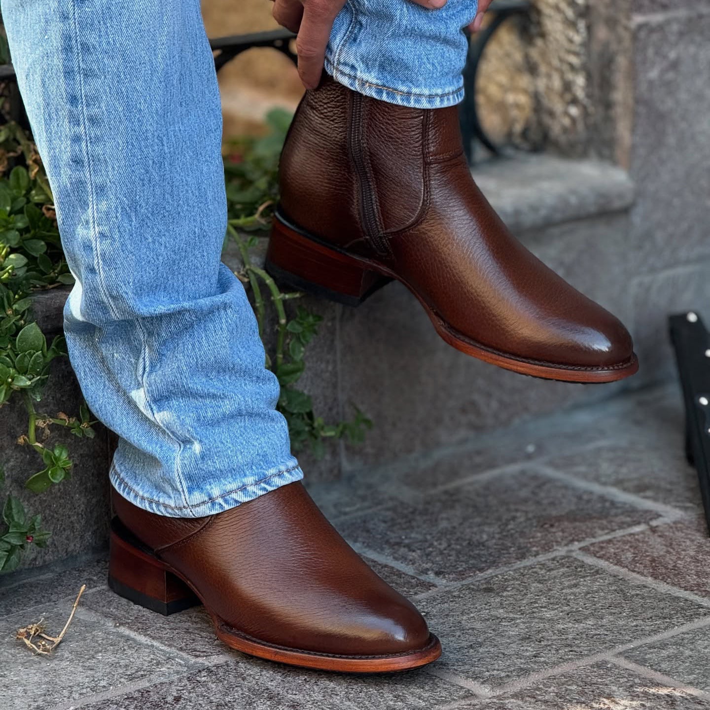 Original Leather Short Cowboy Boots