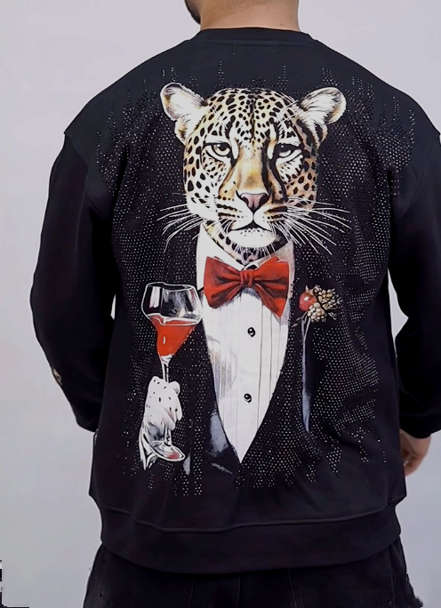 Men's Tiger Printed Dazzle Sweater