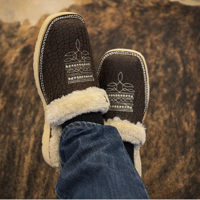 Western Boot Stitch Slippers